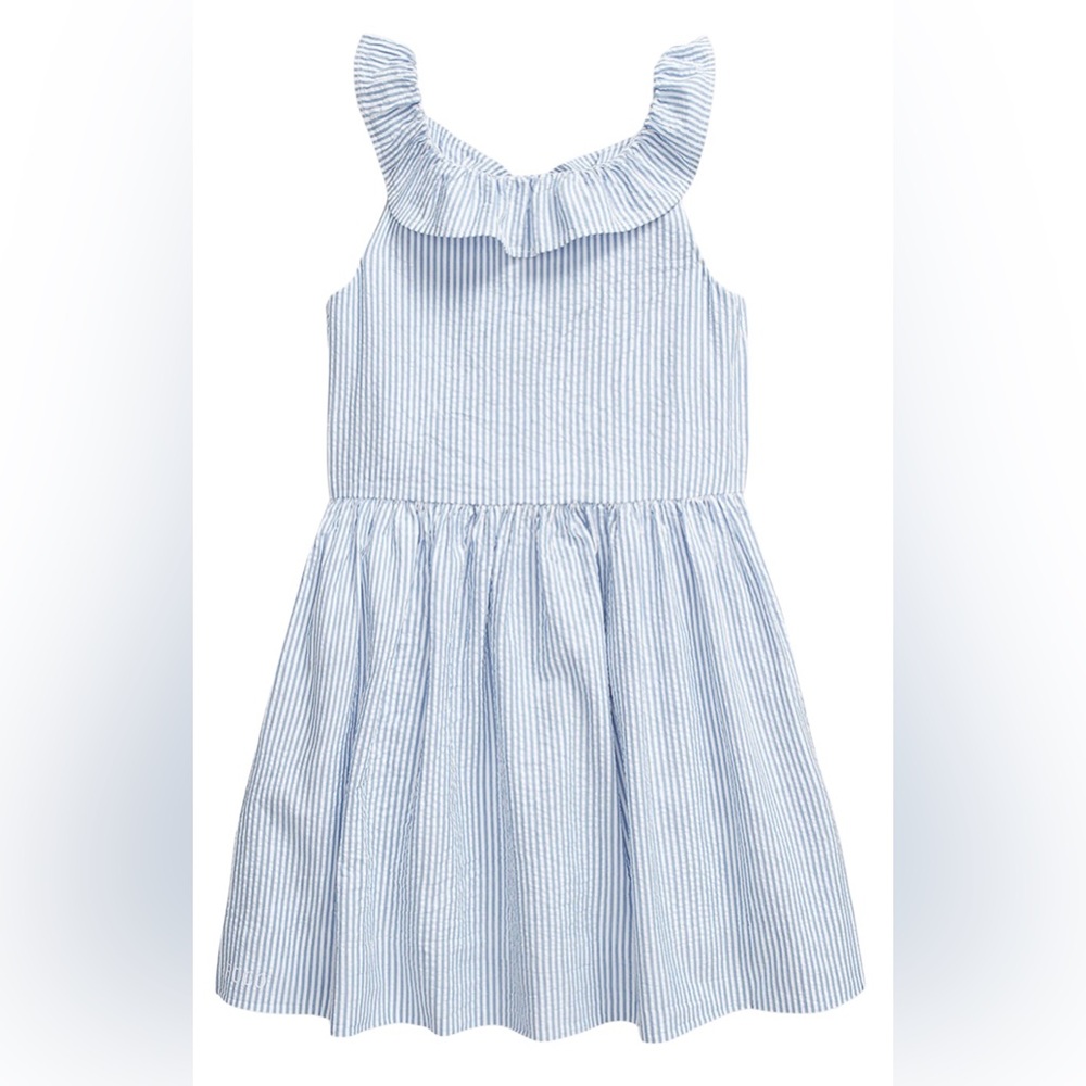 Polo Ralph Lauren - Ruffle Cotton Seersucker Striped Dress - 4T